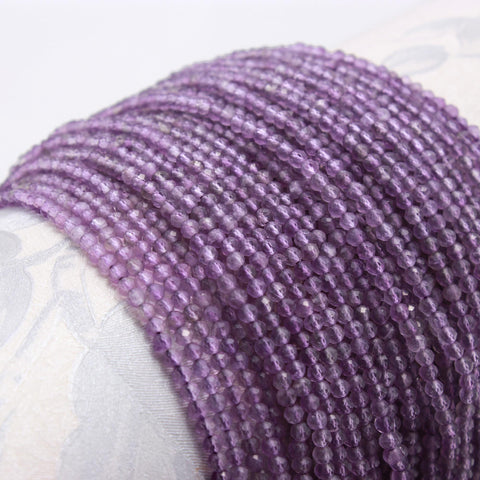 Amethyst Purple Round Carving Natural 12 Inches Strands