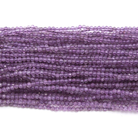 Amethyst Purple Round Carving Natural 12 Inches Strands