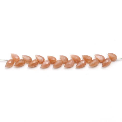 Moonstone Peach Drop Carving Natural Beads 4 Inches Strands