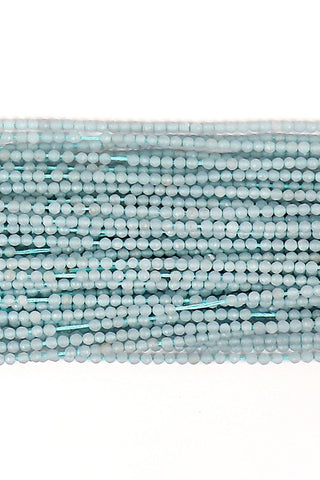 Aquamarine Blue Round Faceted Natural Beads