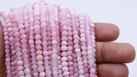 Opal Pink Round Faceted Natural Beads 12.5 Inches Strands