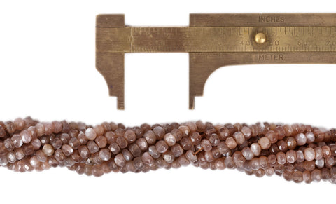 Chocolate Moonstone Brown Rondelle Faceted Natural Mini Beads