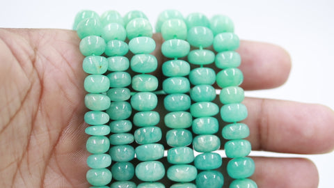 Chrysoprase Green Rondelle Smooth Natural Beads 16 inches strands