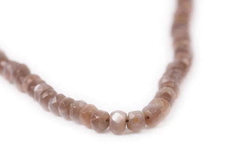 Chocolate Moonstone Brown Rondelle Faceted Natural Mini Beads