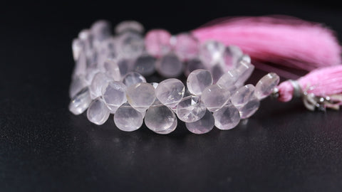 Rose Quartz Pink Pear Faceted Natural Beads 8 inches strands