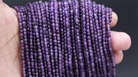 Charoite Purple Round Faceted Natural Beads 12.5 Inches Strands