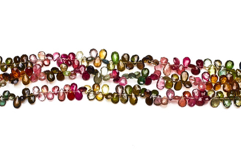 Tourmaline Multi Pear Faceted Natural Beads