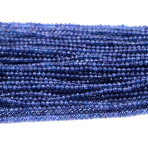 Lapis lazuli Blue Round Faceted Natural Beads 12.5 Inches Strands