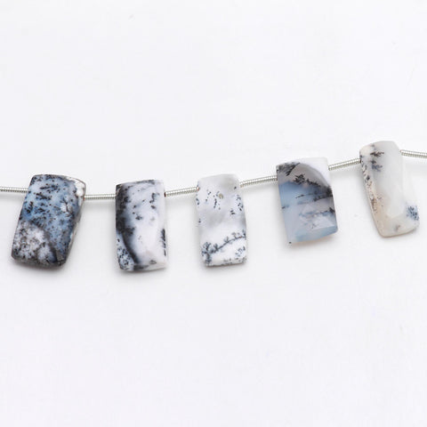 Dendrite Opal Grey Rectangle Smooth Natural Beads 8 Inches Strands