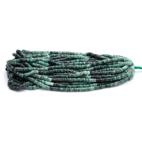 Emerald Shaded Green Tire Smooth Natural Beads 16 Inches Strands