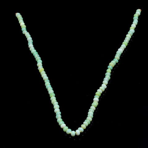 Opal Green Round Smooth Natural Beads Necklace 16 Inches Strands