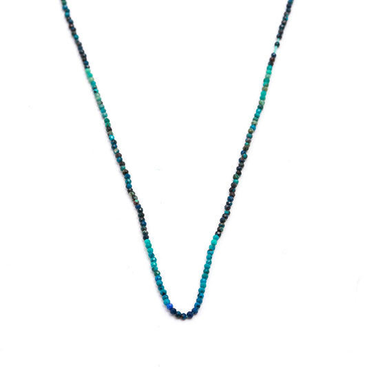 Chrysocolla Shaded Blue Round Faceted Natural Beads 12.5 inches strands