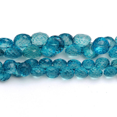 London Blue Topaz Onion Faceted Natural Beads 8 Inches Strands