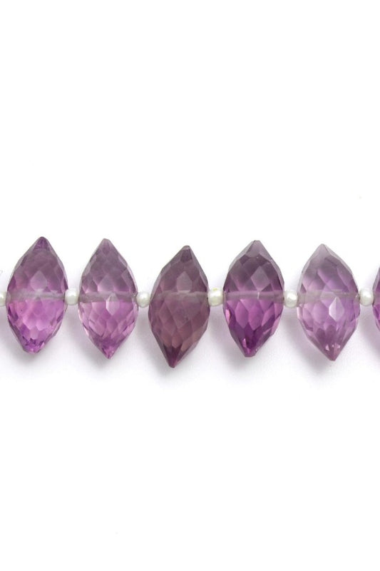 Pink Amethyst Dew Drop Faceted Natural Beads