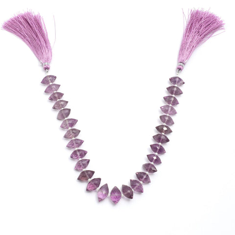 Pink Amethyst Dew Drop Faceted Natural Beads