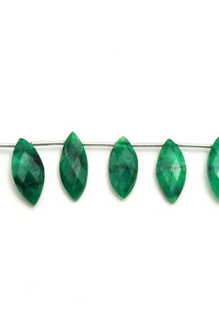 Green Dyed Quartz Marquise Faceted Natural Beads