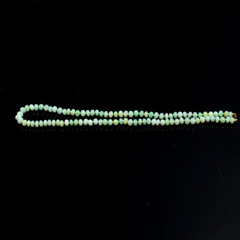 Opal Green Round Smooth Natural Beads Necklace 16 Inches Strands