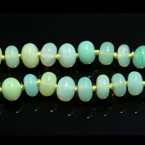 Opal Green Round Smooth Natural Beads Necklace 16 Inches Strands