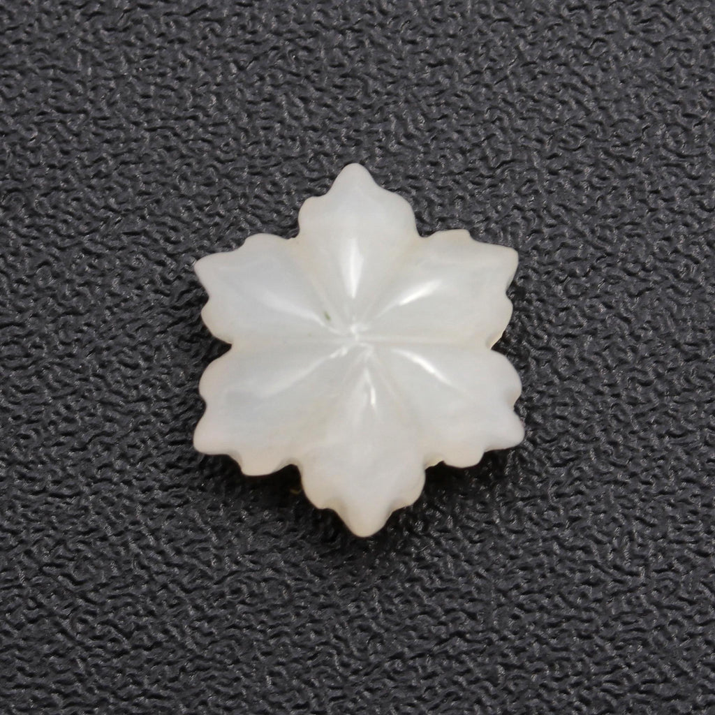 Moonstone White Petal Flower Carving Natural 11 Stone