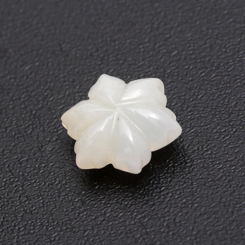 Moonstone White Petal Flower Carving Natural 11 Stone