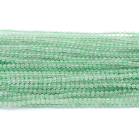 Jade Green Round Faceted Natural Beads 12.5 Inches Strands