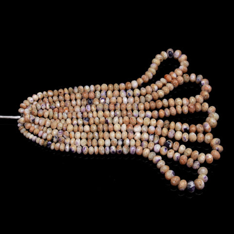 Tiffany Opal White Purple Rondell Faceted Natural Beads 8 Inches