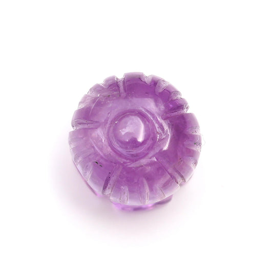 Amethyst Purple Flower Carving Natural 12 MM Stone