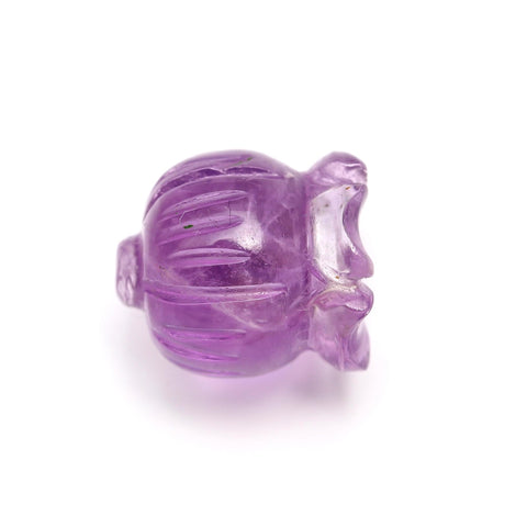 Amethyst Purple Flower Carving Natural 12 MM Stone