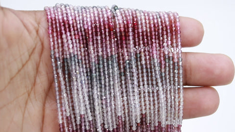 Multi Spinel Multicolor Round Faceted Natural Beads 12.5 Inches Strands