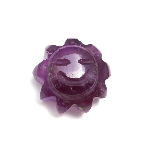 Amethyst Purple Sun Carving Natural 11 MM Stone