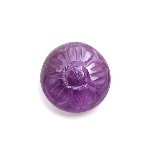 Amethyst Purple Flower Carving Natural 10 MM Stone