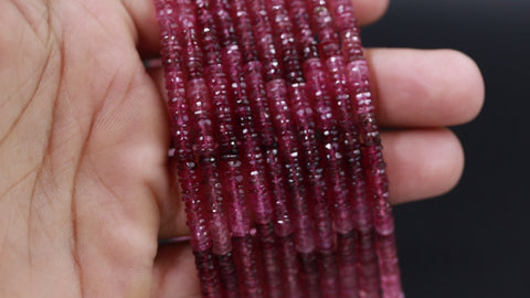 Pink Tourmaline Shaded Pink Tire Faceted Natural Beads 10 inches strands