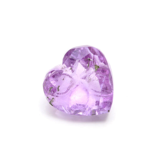 Amethyst Purple Heart Carving Natural 9 MM Stone