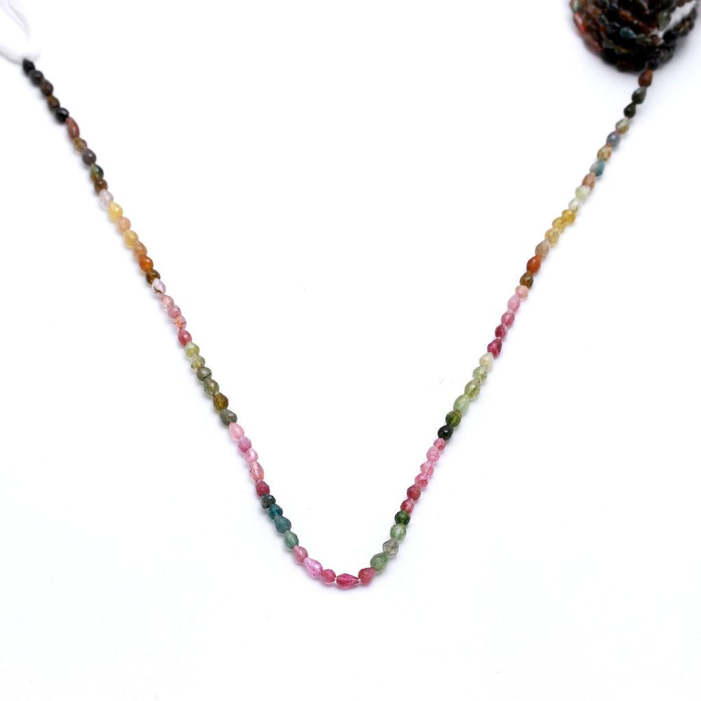 Watermelon Tourmaline Multicolor Drop Faceted Natural Beads 12.5 Inches Strands