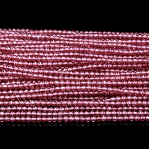 Rhodolite Garnet Pink Round Faceted Natural Beads 12.5 Inches Strands