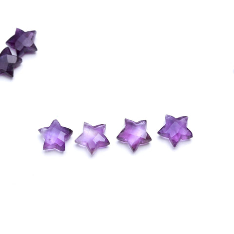 Amethyst Purple Star Carving Natural 10 MM Beads