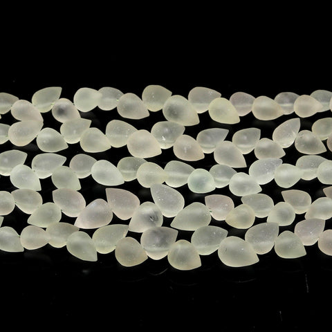 Prehnite Green Drop Smooth Natural Beads 4 Inches Strands