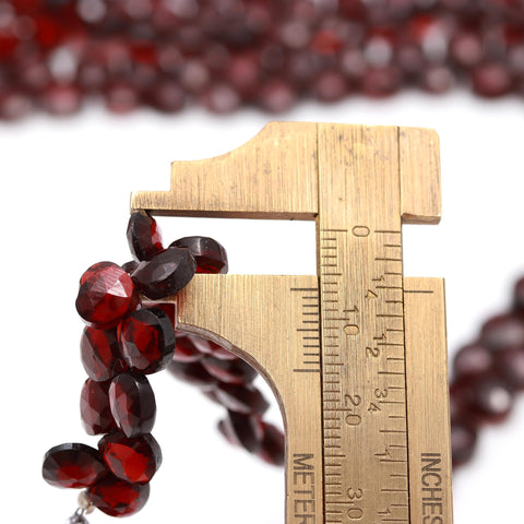 Garnet Red Heart Faceted Natural Beads 8 Inches Strands for jewelry craft