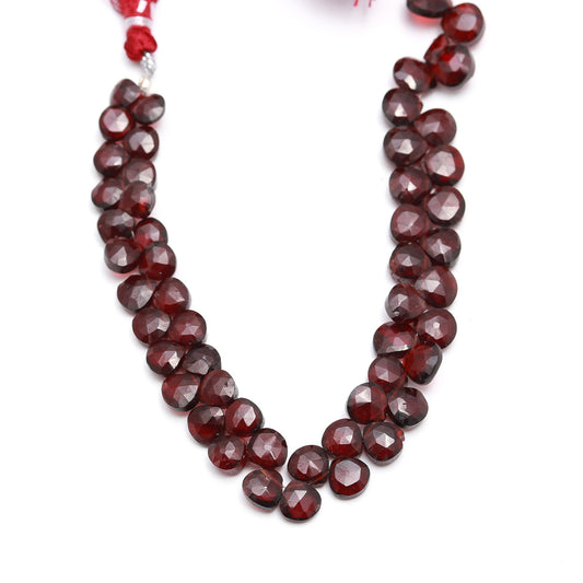 Garnet Red Heart Faceted Natural Beads 8 Inches Strands for jewelry craft