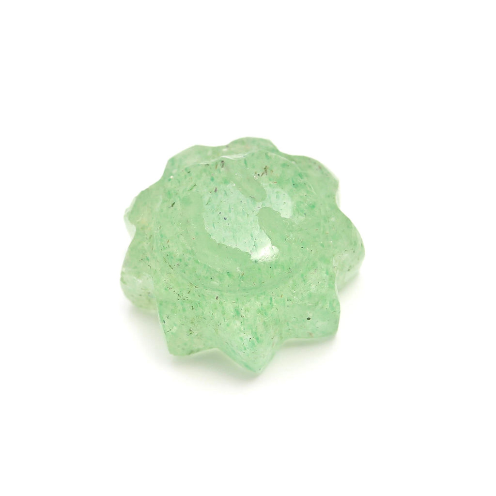 Prehnite Green Sun Carving Natural 10 MM Stone