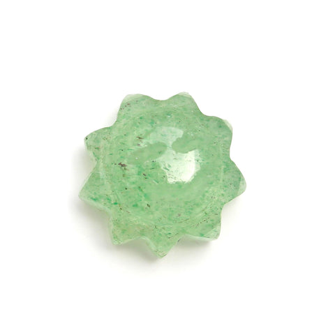 Prehnite Green Sun Carving Natural 10 MM Stone