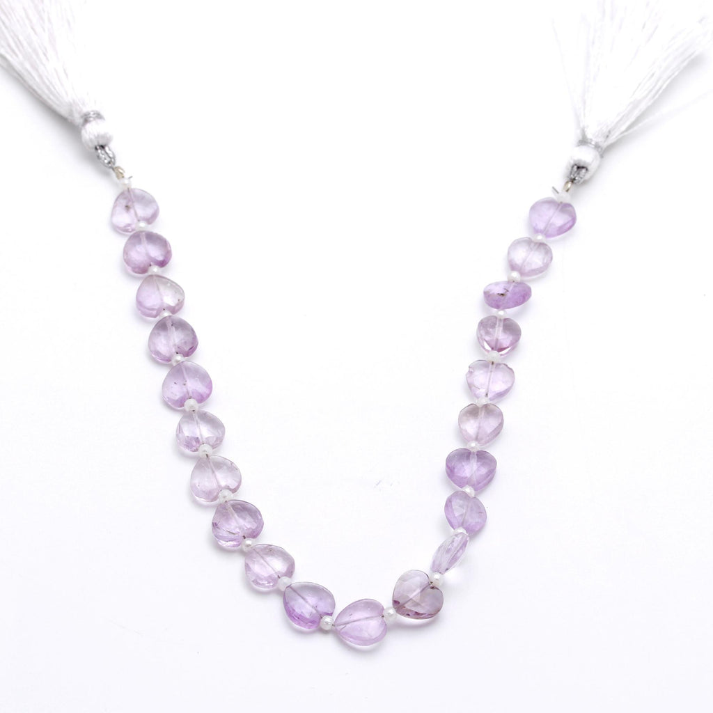 Amethyst Pink Heart Faceted Natural Beads 8 Inches Strands