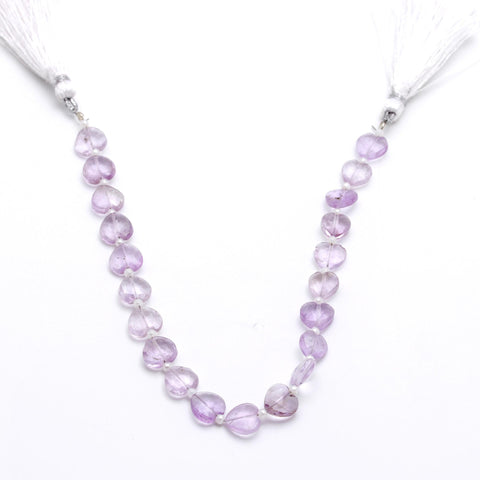 Amethyst Pink Heart Faceted Natural Beads 8 Inches Strands