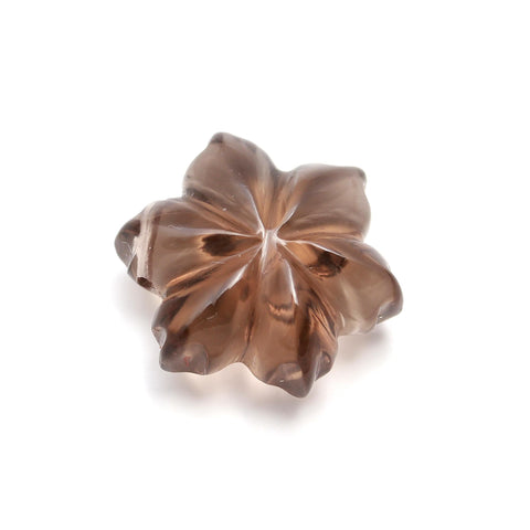 Smoky Quartz Flower Carving Natural 13 MM Stone