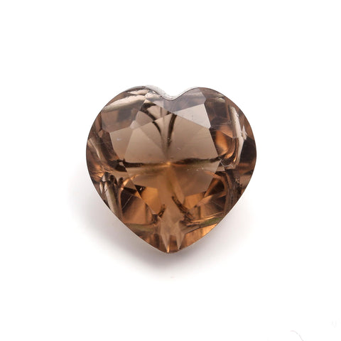 Smoky Quartz Brown Heart Carving Natural 9 MM Stone