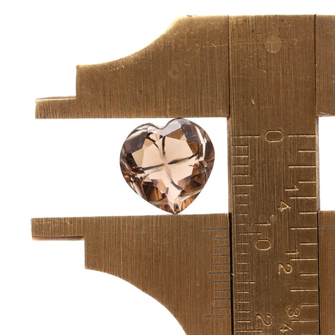 Smoky Quartz Brown Heart Carving Natural 9 MM Stone