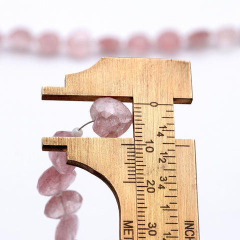 Pink Strawberry Quartz Pink Heart Faceted Natural Beads 8 Inches Strands