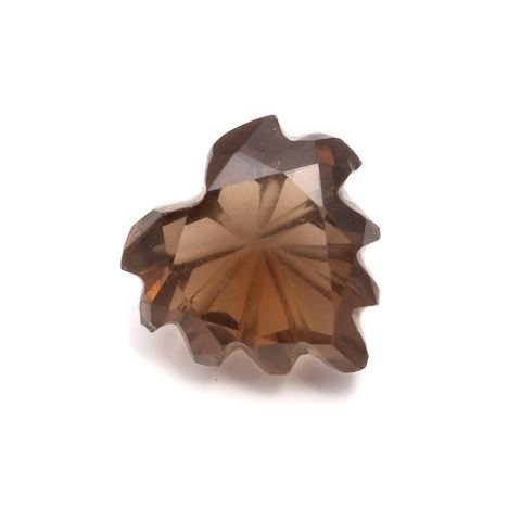 Smoky Quartz Brown Leaf Carving Natural 10 MM Stone