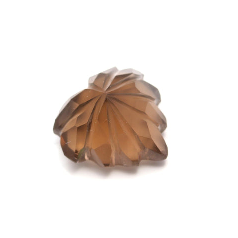 Smoky Quartz Brown Leaf Carving Natural 10 MM Stone