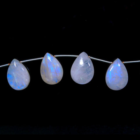 Rainbow Moonstone White Pear Faceted Natural Beads 8 Inches Strands